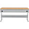 Schäfer Shop Pure Arbeitstisch AST31, elektrisch höhenverstellbar, Multiplex-Platte, T-Fuß, bis 400 kg, B 2000 x T 800 x H 730-1155 mm, weißaluminium/Buche