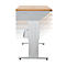 Schäfer Shop Pure Arbeitstisch AST31, elektrisch höhenverstellbar, Multiplex-Platte, T-Fuß, bis 400 kg, B 2000 x T 800 x H 730-1155 mm, weißaluminium/Buche