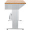 Schäfer Shop Pure Arbeitstisch AST31, elektrisch höhenverstellbar, Multiplex-Platte, T-Fuß, bis 400 kg, B 2000 x T 800 x H 730-1155 mm, weißaluminium/Buche