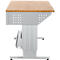 Schäfer Shop Pure Arbeitstisch AST31, elektrisch höhenverstellbar, Multiplex-Platte, T-Fuß, bis 400 kg, B 2000 x T 800 x H 730-1155 mm, weißaluminium/Buche