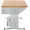 Schäfer Shop Pure Arbeitstisch AST31, elektrisch höhenverstellbar, Multiplex-Platte, T-Fuß, bis 400 kg, B 2000 x T 800 x H 730-1155 mm, weißaluminium/Buche