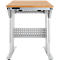 Schäfer Shop Pure Arbeitstisch AST31, elektrisch höhenverstellbar, Multiplex-Platte, T-Fuß, bis 400 kg, B 750 x T 800 x H 730-1155 mm, weißaluminium/Buche