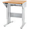 Schäfer Shop Pure Arbeitstisch AST31, elektrisch höhenverstellbar, Multiplex-Platte, T-Fuß, bis 400 kg, B 750 x T 800 x H 730-1155 mm, weißaluminium/Buche