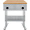 Schäfer Shop Pure Arbeitstisch AST31, elektrisch höhenverstellbar, Multiplex-Platte, T-Fuß, bis 400 kg, B 750 x T 800 x H 730-1155 mm, weißaluminium/Buche