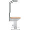 Schäfer Shop Pure Arbeitstisch AST31, elektrisch höhenverstellbar, Multiplex-Platte, T-Fuß, bis 400 kg, B 750 x T 800 x H 730-1155 mm, weißaluminium/Buche