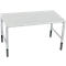 Schäfer Shop Pure Arbeitstisch AST31, manuell höhenverstellbar, Melaminplatte, 4-Fuß, bis 500 kg, B 1500 x T 800 x H 800-1030 mm, weißaluminium/lichtgrau