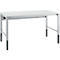 Schäfer Shop Pure Arbeitstisch AST31, manuell höhenverstellbar, Melaminplatte, 4-Fuß, bis 500 kg, B 1500 x T 800 x H 800-1030 mm, weißaluminium/lichtgrau