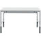 Schäfer Shop Pure Arbeitstisch AST31, manuell höhenverstellbar, Melaminplatte, 4-Fuß, bis 500 kg, B 1500 x T 800 x H 800-1030 mm, weißaluminium/lichtgrau