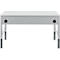 Schäfer Shop Pure Arbeitstisch AST31, manuell höhenverstellbar, Melaminplatte, 4-Fuß, bis 500 kg, B 1500 x T 800 x H 800-1030 mm, weißaluminium/lichtgrau