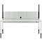 Schäfer Shop Pure Arbeitstisch AST31, manuell höhenverstellbar, Melaminplatte, 4-Fuß, bis 500 kg, B 2000 x T 800 x H 800-1030 mm, lichtgrau/lichtgrau