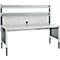 Schäfer Shop Pure Arbeitstisch AST31, manuell höhenverstellbar, Melaminplatte, 4-Fuß, bis 500 kg, B 2000 x T 800 x H 800-1030 mm, lichtgrau/lichtgrau