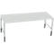 Schäfer Shop Pure Arbeitstisch AST31, manuell höhenverstellbar, Melaminplatte, 4-Fuß, bis 500 kg, B 2000 x T 800 x H 800-1030 mm, weißaluminium/lichtgrau
