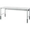 Schäfer Shop Pure Arbeitstisch AST31, manuell höhenverstellbar, Melaminplatte, 4-Fuß, bis 500 kg, B 2000 x T 800 x H 800-1030 mm, weißaluminium/lichtgrau
