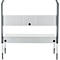 Schäfer Shop Pure Arbeitstisch AST31, manuell höhenverstellbar, Melaminplatte, 4-Fuß, bis 500 kg, B 2000 x T 800 x H 800-1030 mm, weißaluminium/lichtgrau