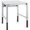 Schäfer Shop Pure Arbeitstisch AST31, manuell höhenverstellbar, Melaminplatte, 4-Fuß, bis 500 kg, B 750 x T 800 x H 800-1030 mm, weißaluminium/lichtgrau