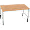 Schäfer Shop Pure Arbeitstisch AST31, manuell höhenverstellbar, Multiplex-Platte, 4-Fuß, bis 500 kg, B 1500 x T 800 x H 805-1035 mm, lichtgrau/Buche