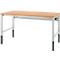 Schäfer Shop Pure Arbeitstisch AST31, manuell höhenverstellbar, Multiplex-Platte, 4-Fuß, bis 500 kg, B 1500 x T 800 x H 805-1035 mm, lichtgrau/Buche