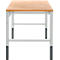 Schäfer Shop Pure Arbeitstisch AST31, manuell höhenverstellbar, Multiplex-Platte, 4-Fuß, bis 500 kg, B 1500 x T 800 x H 805-1035 mm, lichtgrau/Buche