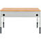Schäfer Shop Pure Arbeitstisch AST31, manuell höhenverstellbar, Multiplex-Platte, 4-Fuß, bis 500 kg, B 1500 x T 800 x H 805-1035 mm, lichtgrau/Buche