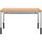 Schäfer Shop Pure Arbeitstisch AST31, manuell höhenverstellbar, Multiplex-Platte, 4-Fuß, bis 500 kg, B 1500 x T 800 x H 805-1035 mm, weißaluminium/Buche