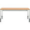 Schäfer Shop Pure Arbeitstisch AST31, manuell höhenverstellbar, Multiplex-Platte, 4-Fuß, bis 500 kg, B 2000 x T 800 x H 805-1035 mm, lichtgrau/Buche
