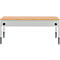 Schäfer Shop Pure Arbeitstisch AST31, manuell höhenverstellbar, Multiplex-Platte, 4-Fuß, bis 500 kg, B 2000 x T 800 x H 805-1035 mm, lichtgrau/Buche