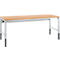 Schäfer Shop Pure Arbeitstisch AST31, manuell höhenverstellbar, Multiplex-Platte, 4-Fuß, bis 500 kg, B 2000 x T 800 x H 805-1035 mm, weißaluminium/Buche
