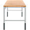 Schäfer Shop Pure Arbeitstisch AST31, manuell höhenverstellbar, Multiplex-Platte, 4-Fuß, bis 500 kg, B 2000 x T 800 x H 805-1035 mm, weißaluminium/Buche