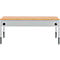 Schäfer Shop Pure Arbeitstisch AST31, manuell höhenverstellbar, Multiplex-Platte, 4-Fuß, bis 500 kg, B 2000 x T 800 x H 805-1035 mm, weißaluminium/Buche