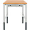 Schäfer Shop Pure Arbeitstisch AST31, manuell höhenverstellbar, Multiplex-Platte, 4-Fuß, bis 500 kg, B 750 x T 800 x H 805-1035 mm, lichtgrau/Buche