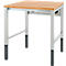 Schäfer Shop Pure Arbeitstisch AST31, manuell höhenverstellbar, Multiplex-Platte, 4-Fuß, bis 500 kg, B 750 x T 800 x H 805-1035 mm, lichtgrau/Buche