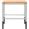 Schäfer Shop Pure Arbeitstisch AST31, manuell höhenverstellbar, Multiplex-Platte, 4-Fuß, bis 500 kg, B 750 x T 800 x H 805-1035 mm, lichtgrau/Buche