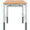 Schäfer Shop Pure Arbeitstisch AST31, manuell höhenverstellbar, Multiplex-Platte, 4-Fuß, bis 500 kg, B 750 x T 800 x H 805-1035 mm, weißaluminium/Buche