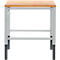 Schäfer Shop Pure Arbeitstisch AST31, manuell höhenverstellbar, Multiplex-Platte, 4-Fuß, bis 500 kg, B 750 x T 800 x H 805-1035 mm, weißaluminium/Buche