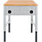 Schäfer Shop Pure Arbeitstisch AST31, manuell höhenverstellbar, Multiplex-Platte, 4-Fuß, bis 500 kg, B 750 x T 800 x H 805-1035 mm, weißaluminium/Buche