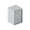 Schäfer Shop Pure Armoire à tiroirs 27-27 SSI SCHÄFER, 7 tiroirs, jusqu'à 75 kg, l. 564 x P 572 x H 850 mm, alu blanc/alu blanc