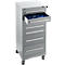 Schäfer Shop Pure Armoire à tiroirs SFR 70, 7 tiroirs, L 544 x P 500 x H 1215 mm,avec roulettes, alu blanc RAL 9006 alu blanc RAL 9006