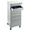 Schäfer Shop Pure Armoire à tiroirs SFR 70, 7 tiroirs, L 544 x P 500 x H 1215 mm, avec roulettes, gris clair RAL 7035/gris clair RAL 7035