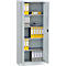 Schäfer Shop Pure Armoire universelle, 5 HC, 4 tablettes, verrouillable, L 800 x P 400 x H 1935 mm, acier, gris clair RAL 7035/gris clair RAL 7035