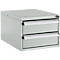 Schäfer Shop Pure Bloc-tiroirs 411, pour tables de travail AST31, montage à gauche/à droite, 2 tiroirs, verrouillable, jusqu'à 50 kg, acier, gris clair/gris clair
