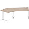Schäfer Shop Pure Bureau d'angle PLANOVA BASIC, angle 135° gauche, pied en C, L 2165 x P 800/800 x H 717 mm, chêne/blanc + passage de câbles