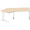 Schäfer Shop Pure Bureau d'angle PLANOVA BASIC, angle 135° gauche, pied en C, L 2165 x P 800/800 x H 717 mm, érable/blanc + passage de câbles