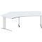 Schäfer Shop Pure Bureau d'angle PLANOVA BASIC, angle 135° gauche, pied en C, L 2165 x P 800/800 x H 717 mm, gris clair/alu blanc + passage de câbles