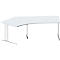 Schäfer Shop Pure Bureau d'angle PLANOVA BASIC, angle 135° gauche, pied en C, L 2165 x P 800/800 x H 717 mm, gris clair/blanc + passage de câbles