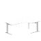 Schäfer Shop Pure Bureau d'angle PLANOVA BASIC, angle 90° à droite, pied en C, L 2000 x P 1200/800 x H 717 mm, blanc + passage de câbles