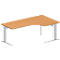 Schäfer Shop Pure Bureau d'angle PLANOVA BASIC, angle 90° à droite, pied en C, L 2000 x P 1200/800 x H 717 mm, hêtre/blanc + passage de câbles