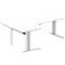 Schäfer Shop Pure Bureau d'angle PLANOVA BASIC, angle 90° gauche, pied en C, L 2000 x P 1200/800 x H 717 mm, blanc + passage de câbles