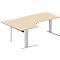 Schäfer Shop Pure Bureau d'angle PLANOVA BASIC, angle 90° gauche, pied en C, L 2000 x P 1200/800 x H 717 mm, érable/blanc + passage de câbles