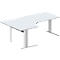 Schäfer Shop Pure Bureau d'angle PLANOVA BASIC, angle 90° gauche, pied en C, L 2000 x P 1200/800 x H 717 mm, gris clair/blanc + passage de câbles