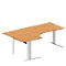 Schäfer Shop Pure Bureau d'angle PLANOVA BASIC, angle 90° gauche, pied en C, L 2000 x P 1200/800 x H 717 mm, hêtre/blanc + passage de câbles